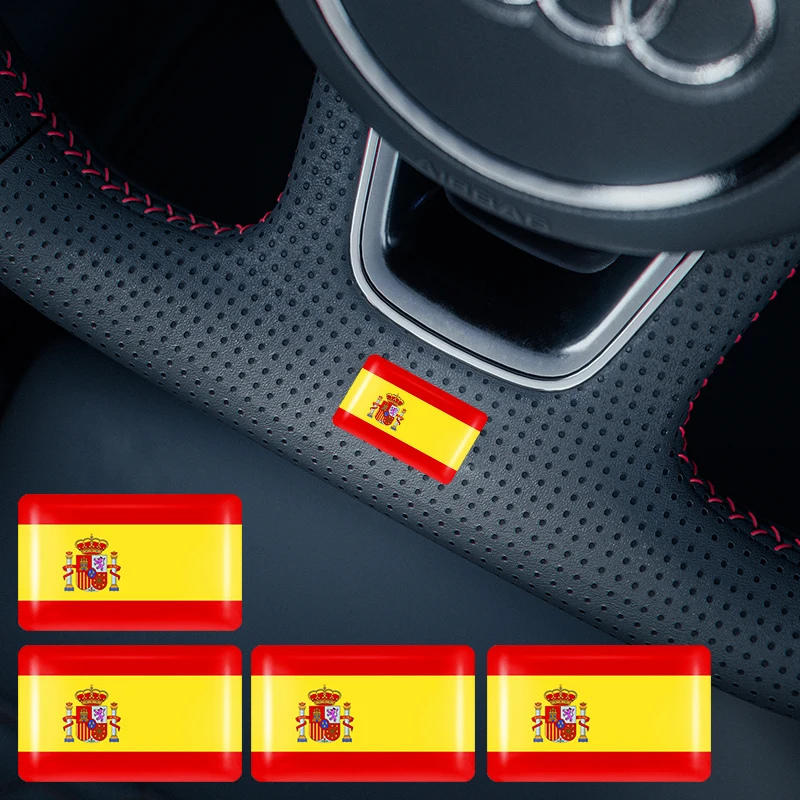 에폭시 스페인 국기 스티커, 자동차 인테리어 장식 데칼, 혼다 아우디 BMW 기아 닛산 도요타 폭스바겐 르노 배지 1, 10 개, 20 개