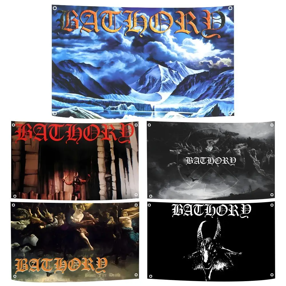 Metal Band B-Bathory Flags Durable Outdoor Indoor Festive Decoration Classic Design Wall Room Banner