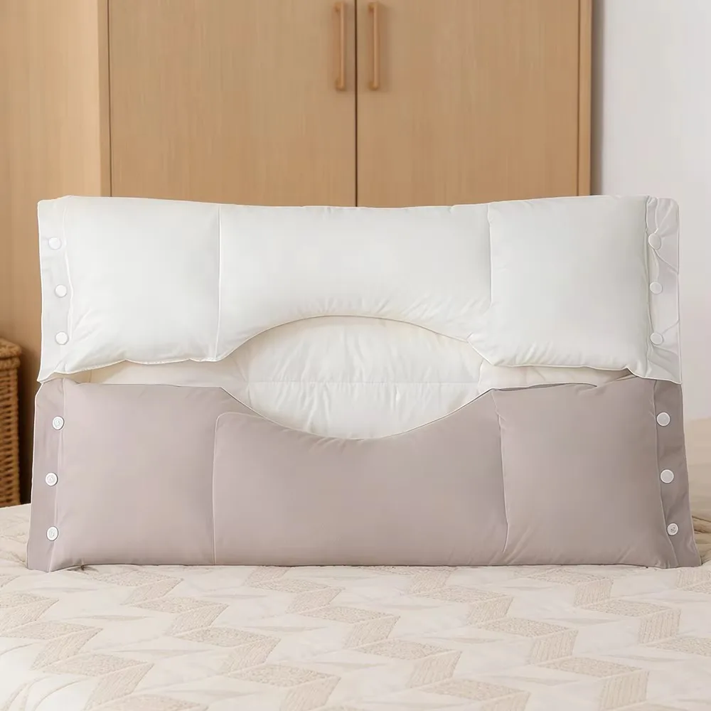 Ergonomic 3-in-1 Sleeping Pillow Detachable Lightweight Neck Support Pillow Breathable Soft Cervical Traction Pillow Gift