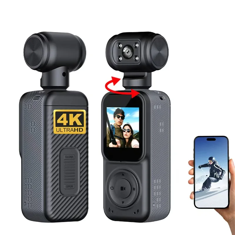 

4K Action Camcorder Full HD Driver Mini Motorcycle Helmet Sports Ultra Dv Body Worn for Travel Vlog
