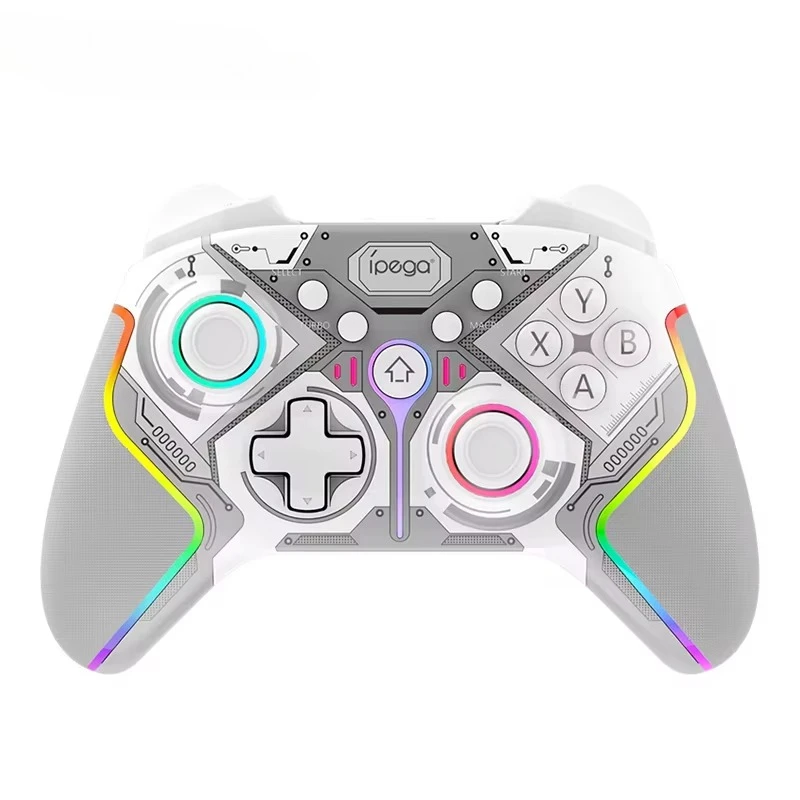 Controlador de juegos inalámbrico de PG-9666 con iluminación RGB, mando de diseño ergonómico para Android/iOS/tableta/PC/NS/P3/P4