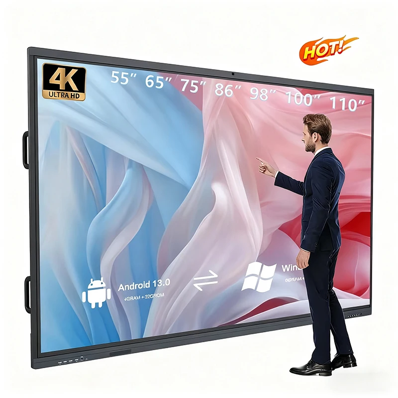 Factory Price 4k 86 55 65 75 85 98 115 Inch Android/OPS Touch Screen Digital Whiteboard Smart Board Interactive Whiteboard