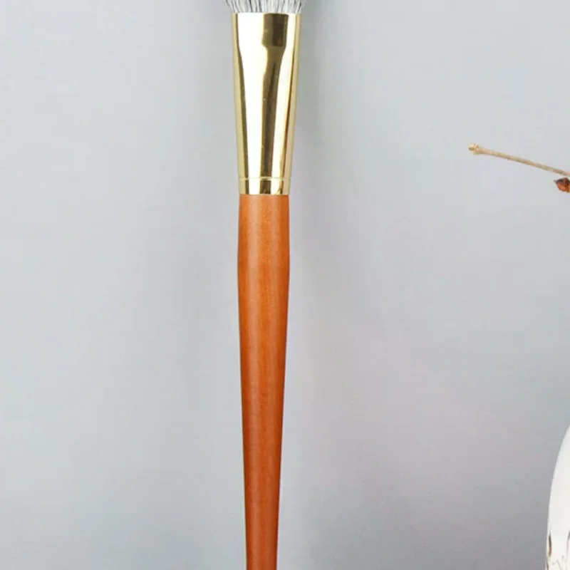 فرشاة أحمر الخدود ذات الشعر الطبيعي، فرش مكياج لظلال الوجه، فرش مكياج لشعر الماعز، أحمر الخدود برونزي برو، أدوات تجميل أساسية #1