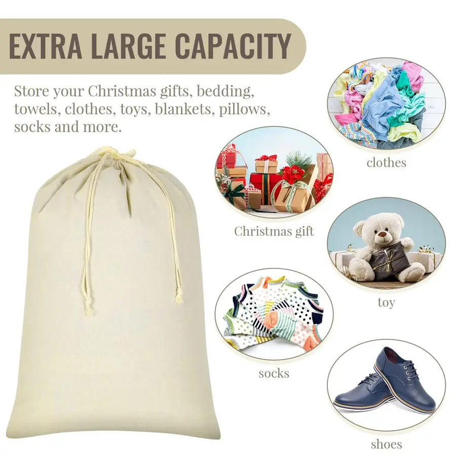 

12 Pcs 28 x 36 Canvas Laundry Bags Bulk Large Cotton Laundry with Drawstring Heavy Duty Hamper Liner Washable Dirty Clothes for