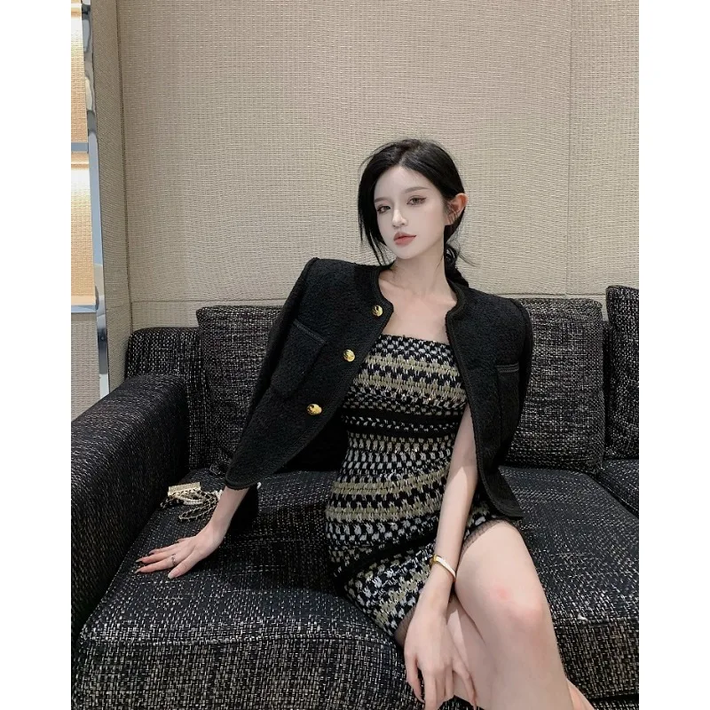 2025Autunno Inverno Moda Tempo libero Vintage Tweed Giacca da donna Cappotto Coreano Chic Street Cappotto elegante Abbigliamento donna