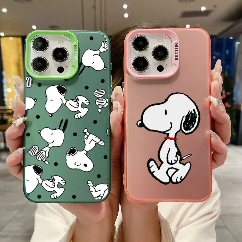 Cartoon Snoopy Dog Phone Case For Iphone 14 15 12 11 13 PRO MAX Plus Shockproof Back Cover