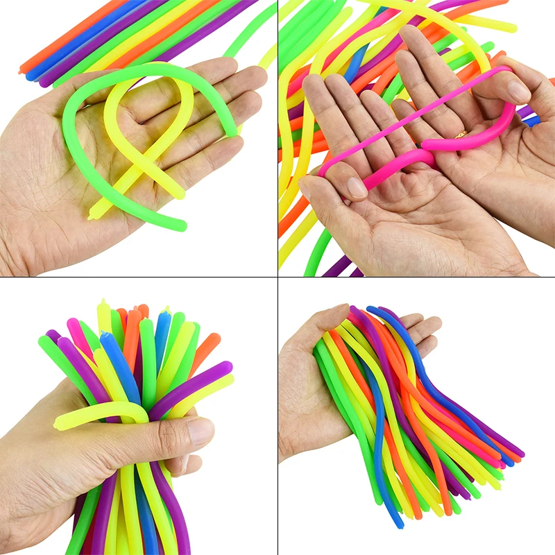 5/10pcs DIY Soft Rubber Noodle Elastic Rope Toys Stretch String Stress Relief Toy Stretch Rope Fidget Stress Vent Children Toy