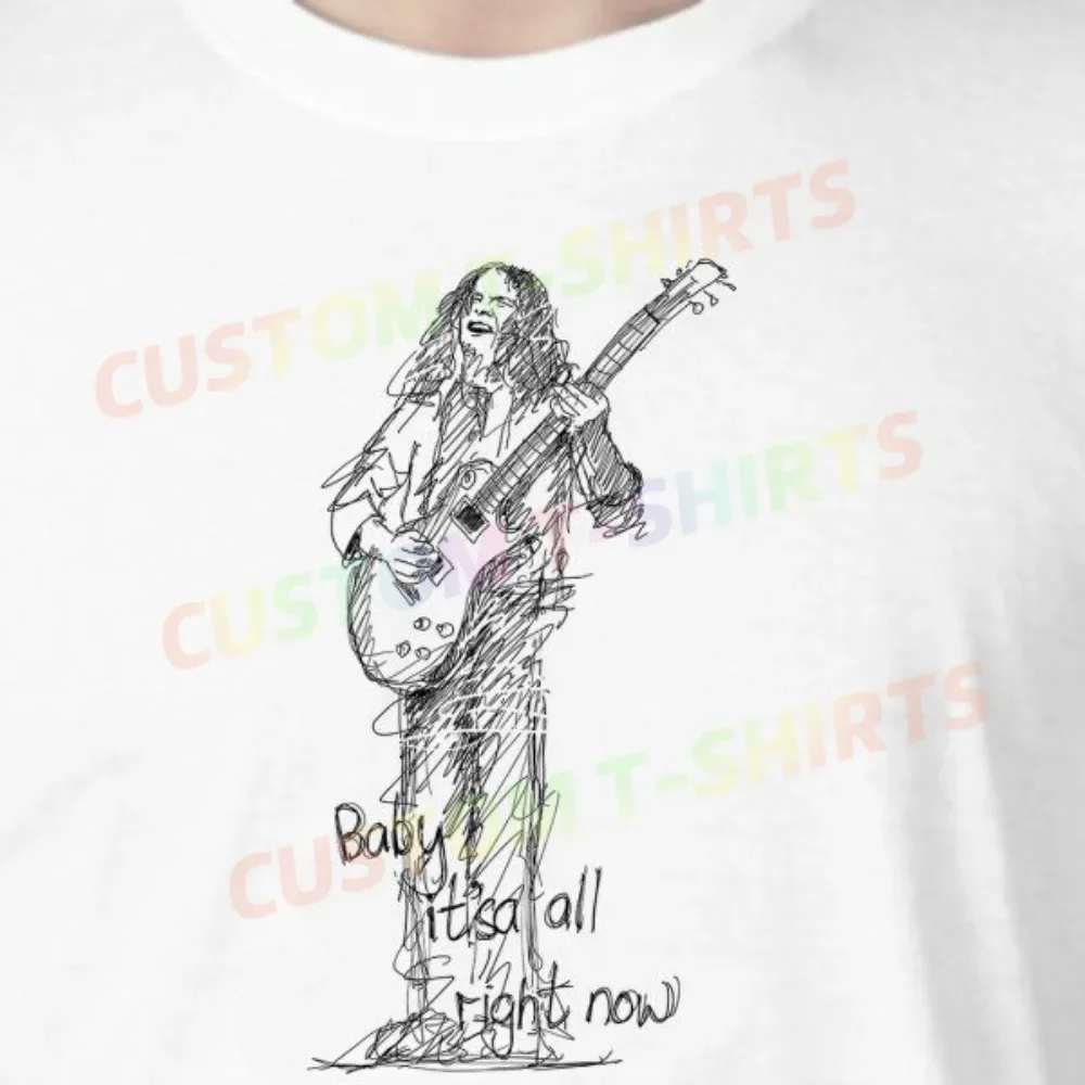 

80 170_Paul_Kossoff_–_Free Fans' comic-style hand-drawn pattern T-shirts for both men and women in summer