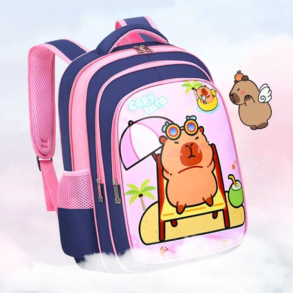 Cute Cartoon Capybara Children's Backpack Waterproof Pattern Shoulder Bags Large Capacity School Bags Student