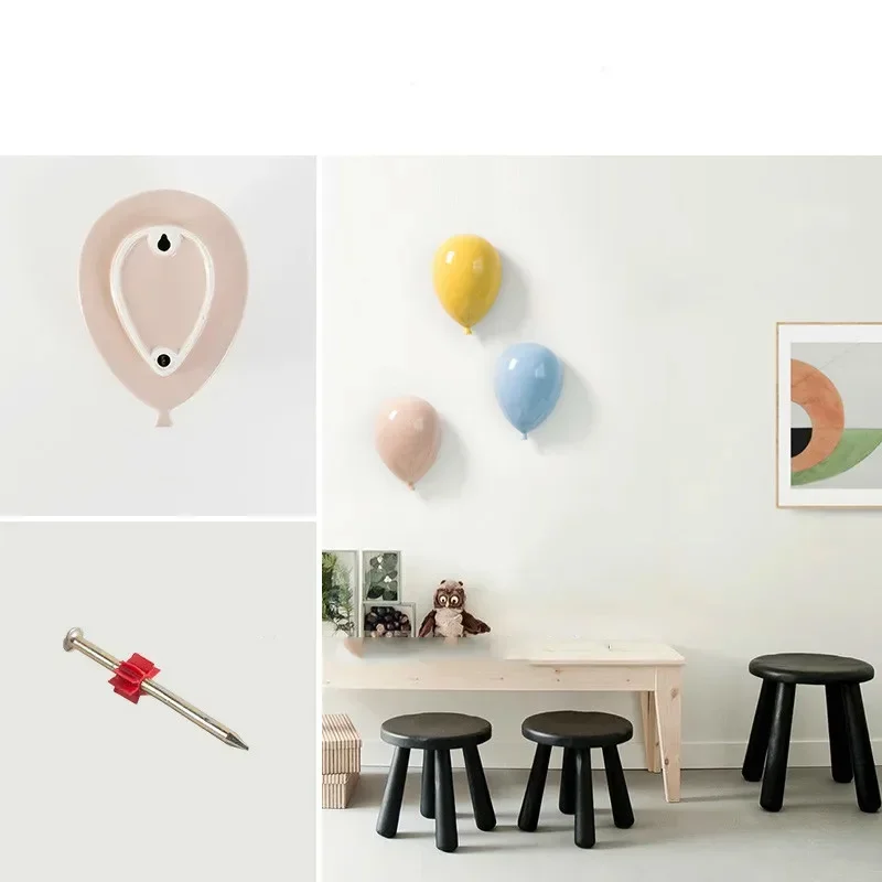 Modern Home Background Wall Children\'s Room Lovely Cartoon Stereoscopic Creative Ceramics Balloon Wall Hanging Wall Decoration