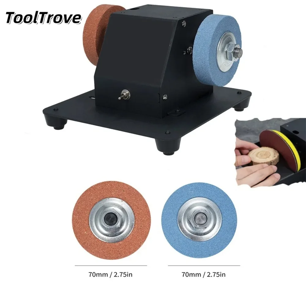 

220V Household Mini Bench Grinder - 4-in-1 Electric Tool for Sharpening, Sanding, Polishing & Table Saw Cutting