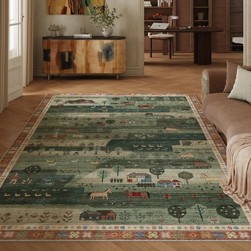 ​​​​​​​Persian Retro Area Rug Washable Non Slip Living Room Carpet Sofa Bedroom Floor Home Contemporary Decor Versatile Style