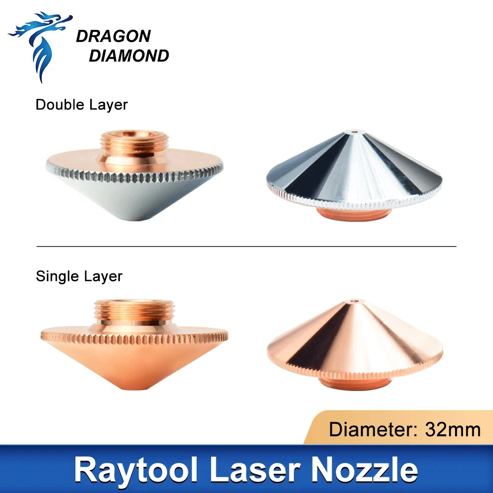 Original Raytools Laser Cutting Nozzle D32mm SingleLayer DoubleLayer For BM109 BT210S Fiber Laser Cutting Head