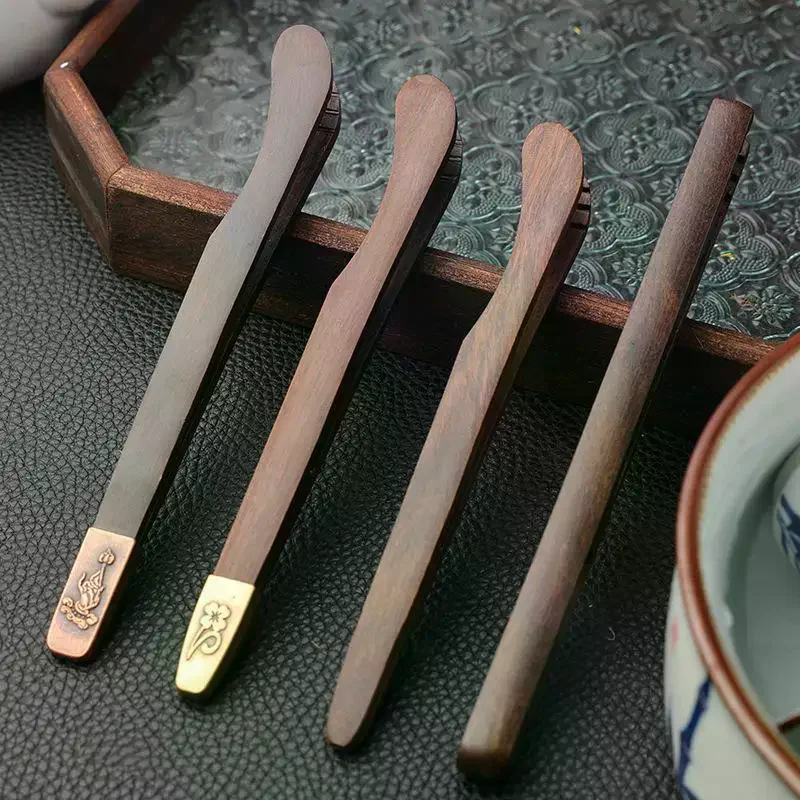 Teacup Clip Convenient Ebony Alloy Tea Tweezers Tweezer Bamboo Wooden Tea Clips Versatile Single Or Multiple Tea Clip Tongs