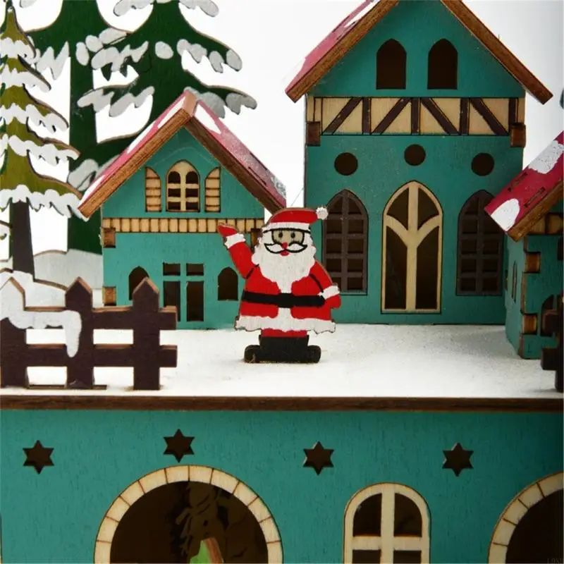 L9NB Holiday Themed Music Box, HandPainted Christmas Snow Santa for Christmas Gift Melodies Props