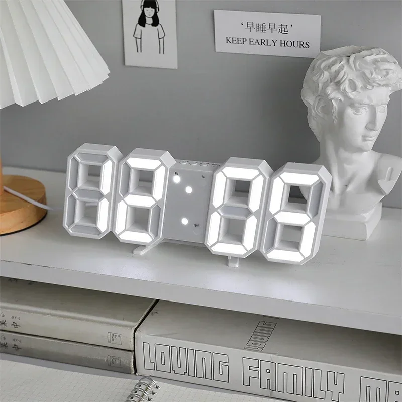 Digital Clock 3D Led 8-character Clock Display Table Desktop Alarm Clocks Furniture Room Decoration Alarm Clocks Kitchen Timer