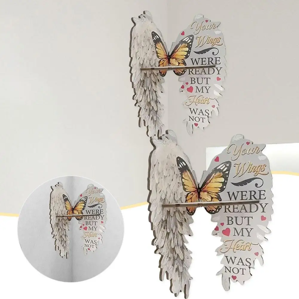 1PCS Boho Wood Angel Wing Wall Decoration Crystal Display Moon Art Hanging Room Gift Phase Wall Decor Shelf Home Floating H Z2E8