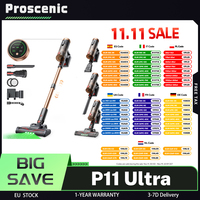 Proscenic P11 Ultra Cordless Vacuum Cleaner, 4-Layer Filtration, 40kPa Suction, 40min Runtime, Tangle-Free Brush,Green LED light