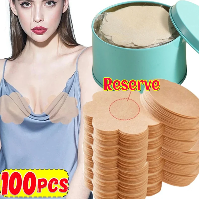 

10/100pcs Women's Safety Nipple Cover Female Invisible Bra Self-Adhesive Chest Pads Sexy Breast Lift Up Tape Patch Stickers