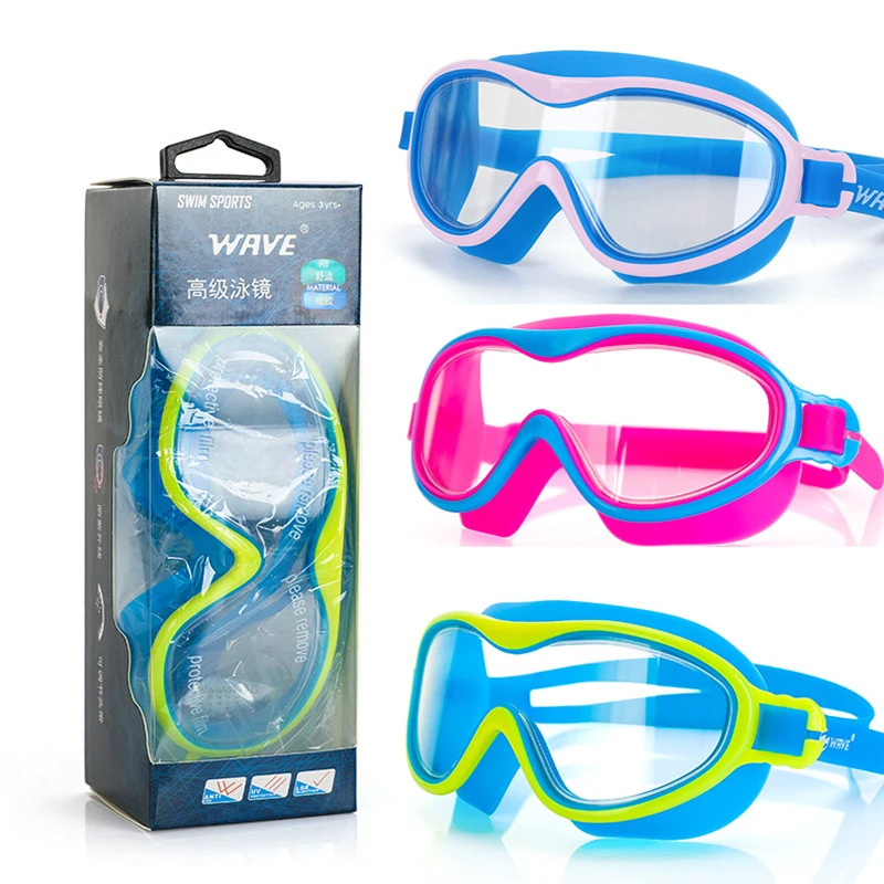 

New Swimming Goggles For Boys And Girls Silicone Waterproof And Anti-Fog High-Definition Large-Frame Diving Goggles