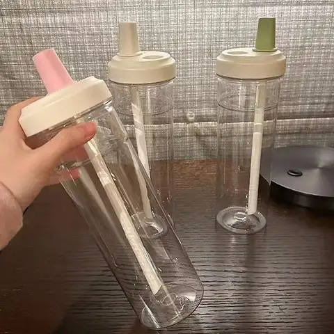 500 मिलीलीटर ग्रीष्मकालीन प्लास्टिक पोर्टेबल बबल टी कप पारदर्शी पानी की बोतल जूस दूध फैशन सरल मोचा कॉफी पेय कप 10 best sales बोबा कप - №8