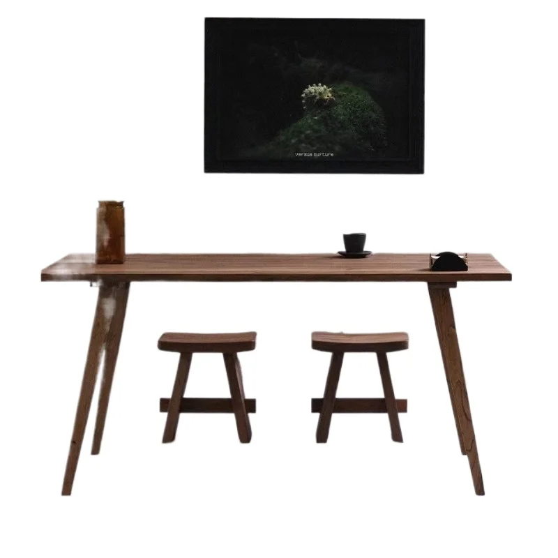 

Outdoor tables and chairs Commercial dining table Square Solid wood wabi-sabi courtyard Elm coffee Medieval