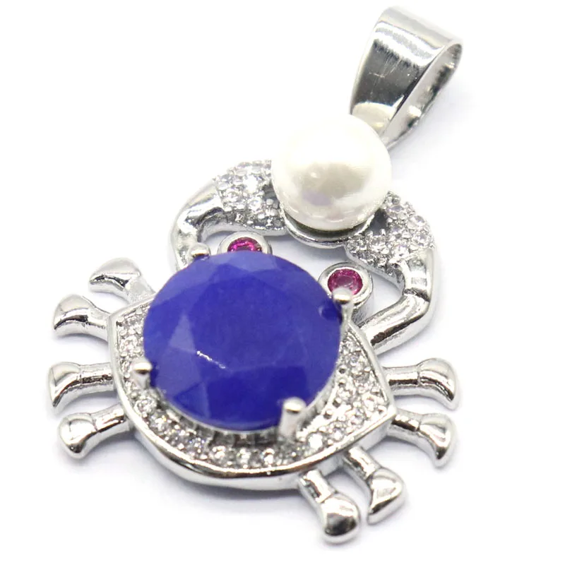 Buy 3 Get 1 Free 32x22mm Lovey Cute Scorpio Real Red Ruby Blue Sapphire Green Emerald White Pearl Silver Pendant