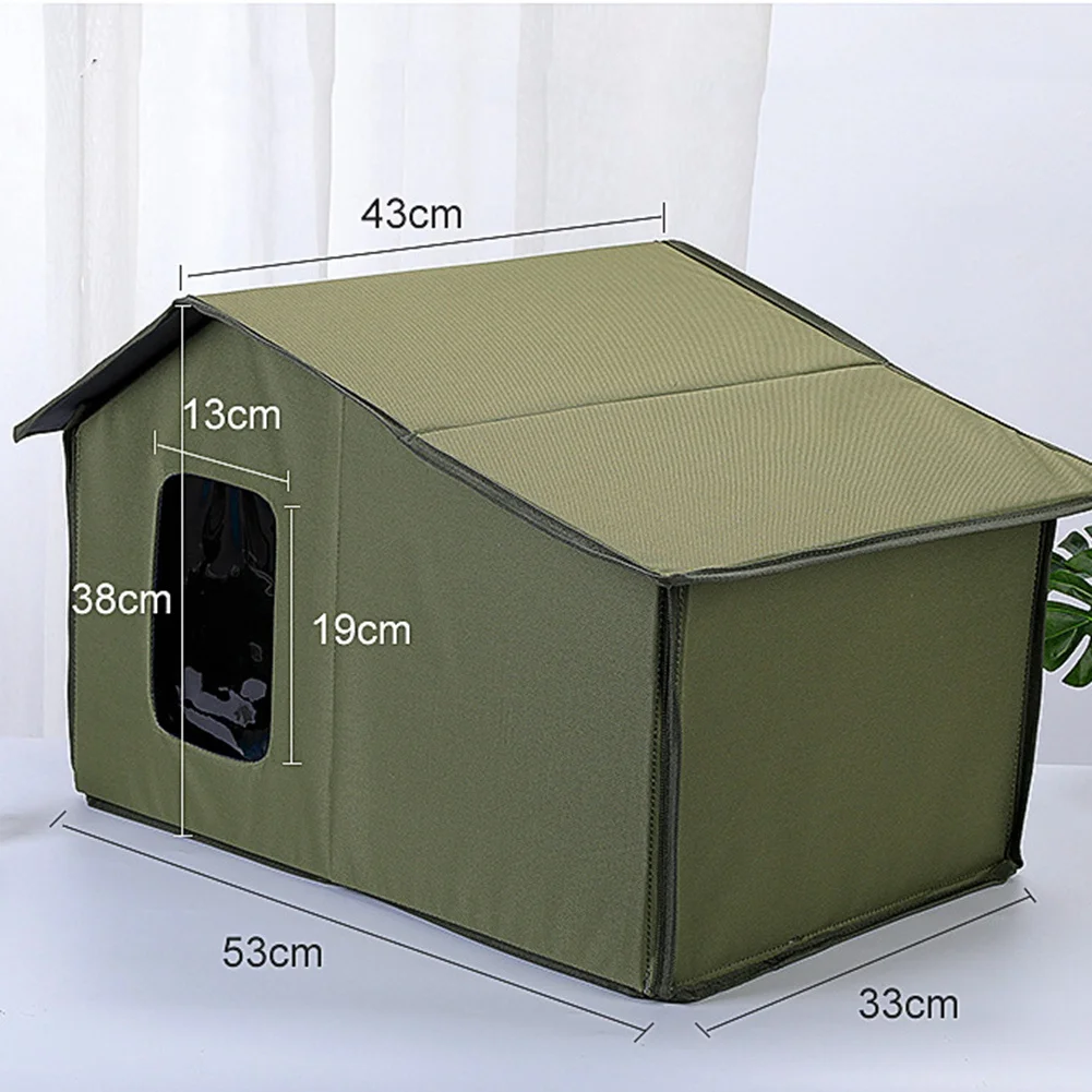 Pet Shelter Foldable Warm Cat House for Outdoor Cats Cat Bed Cats Dogs Shelter Weatherproof Cat Cave Keep Warm B