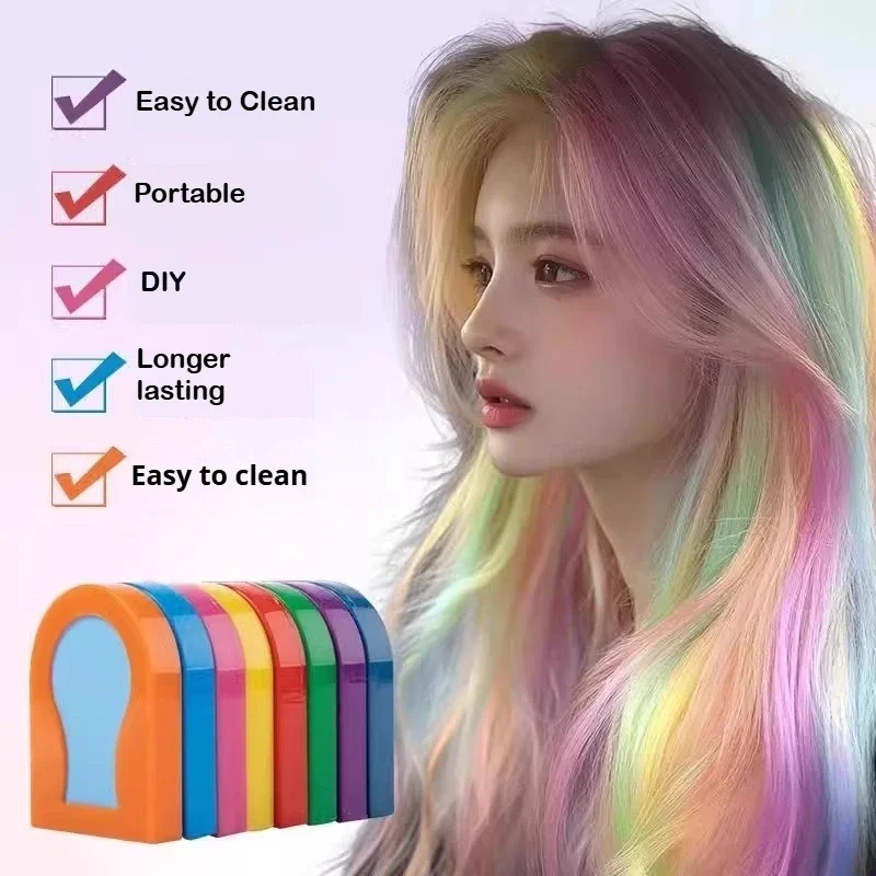 Tiza desechable en polvo para el cabello, 8 colores, Spray temporal para Color del cabello, herramienta de estilismo de salón Pastel, tinte para el cabello, pintura de Color, accesorios suaves
