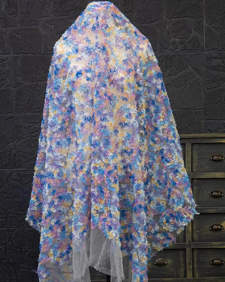 1yard Design de mode robe de mariée bricolage tissu à coudre nouveaux tissus de gaze dégradé Jacquard broderie tela