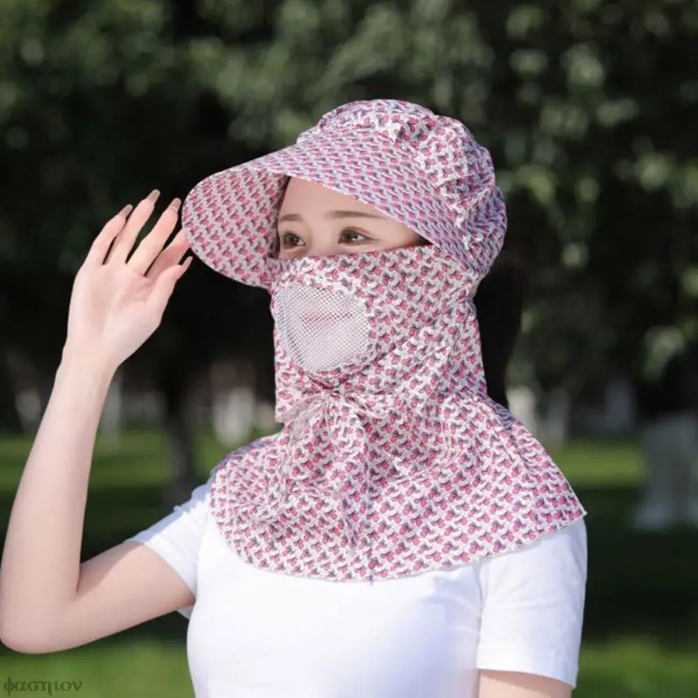 

Fashion All-match Cover Face Sun Hat Breathable Windproof Summer Hat Anti-ultraviolet Cycling Sun Hat for Women