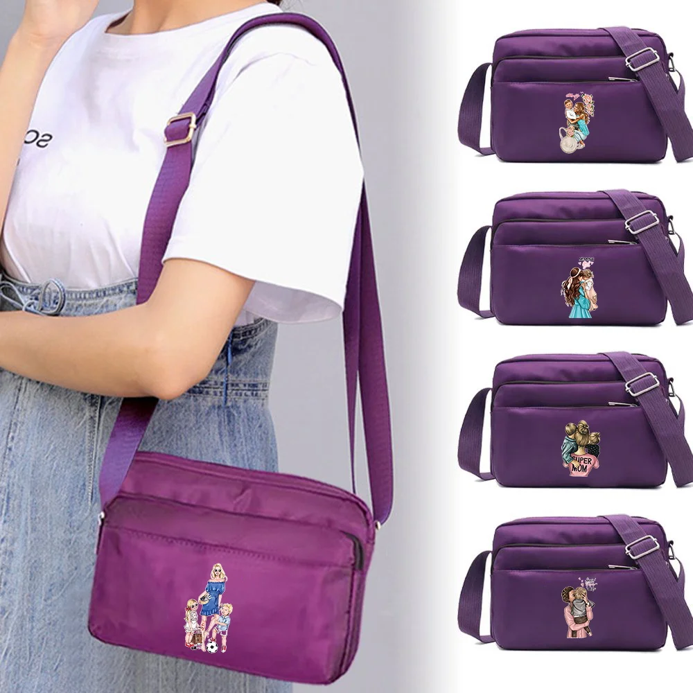 

Single Shoulder Crossbody Bag Fashion Design Sense Large Capacity Casual Style Mom Pattern Printing Series Messenger Pack