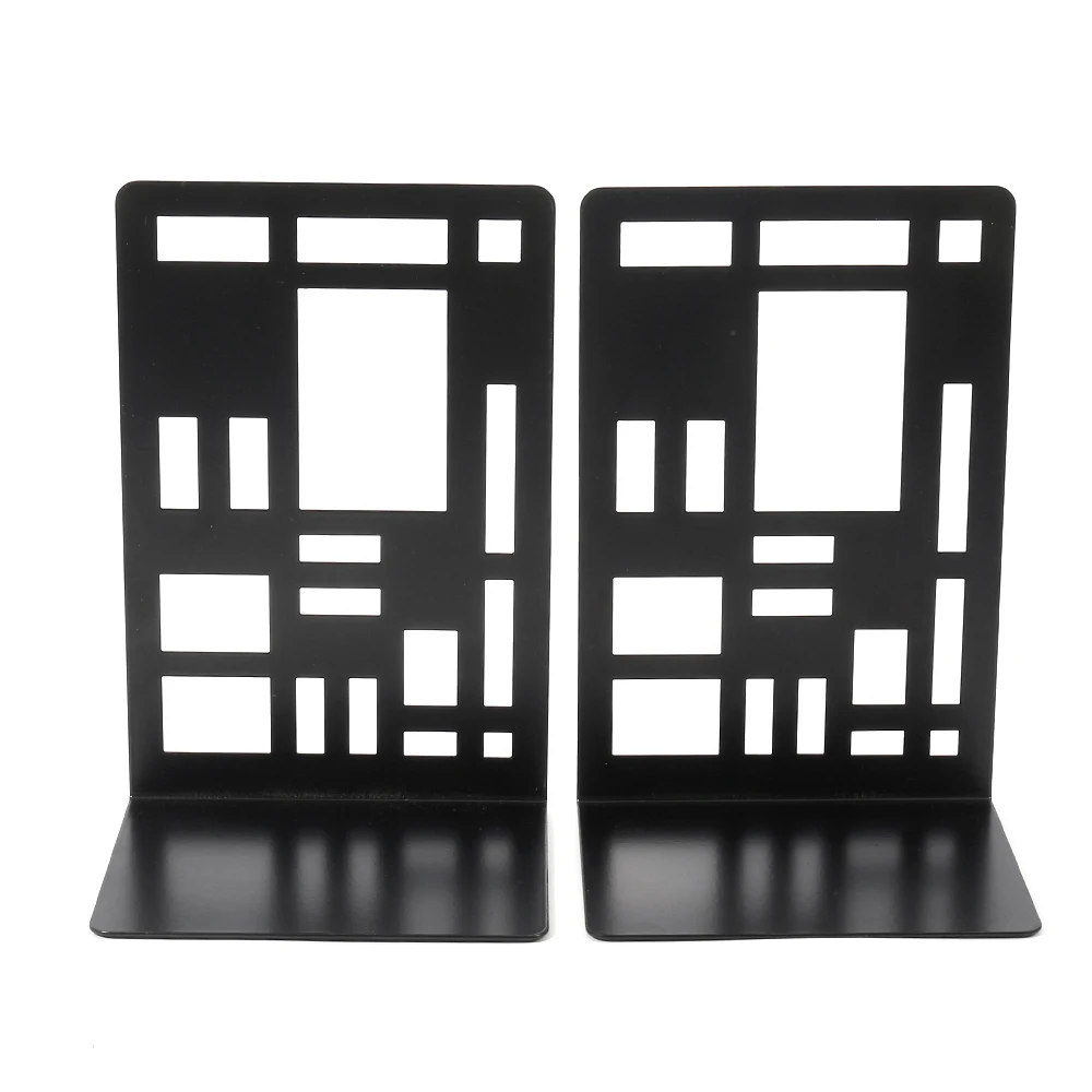 Simple Geometric Book Ends for Shelf Decoration Classic Black White Books Support Stand Office Supplies Back to School Gifts