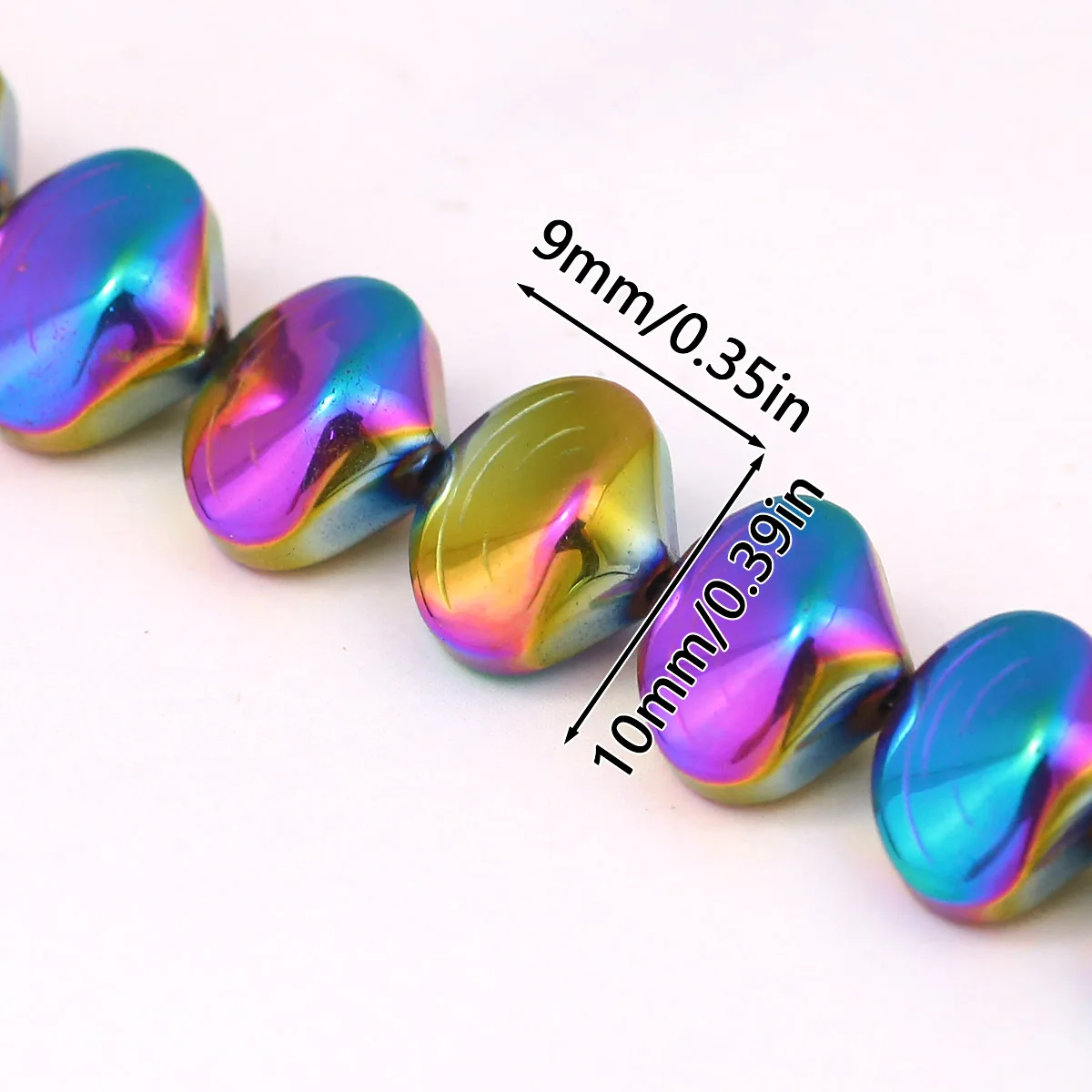 10mm Multicolor Plated Hematite River Clam Shell Spacer Rainbow/Gold/White K/Natural Color DIY Bracelet Necklace Jewelry Making