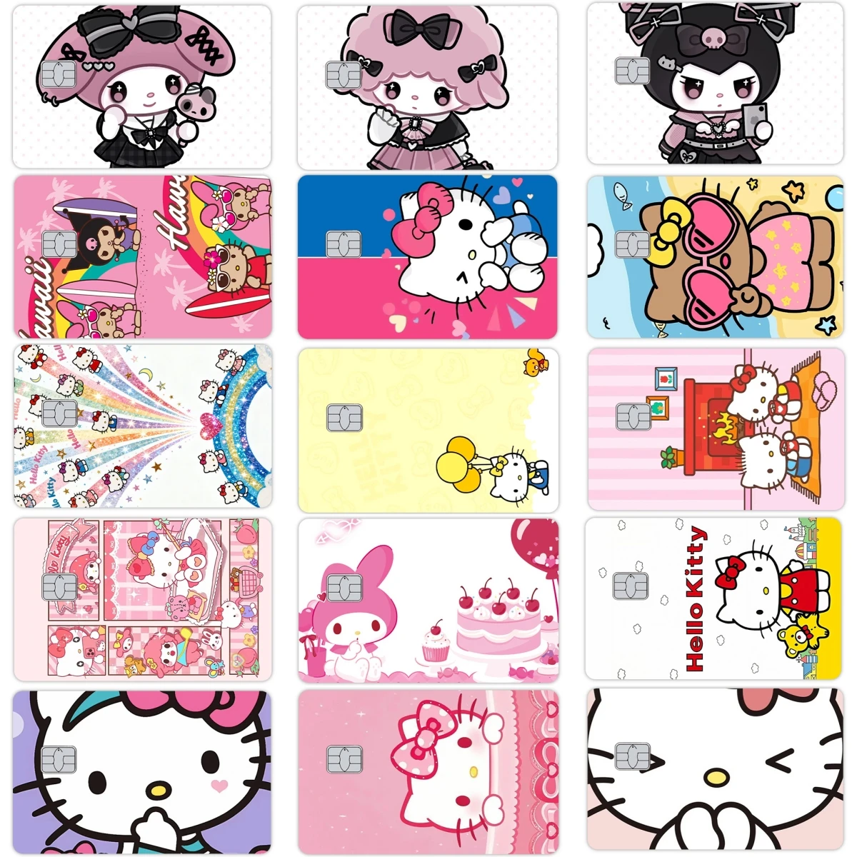 

Водонепроницаемые наклейки DIY с аниме-персонажами (Китти, Май Мелоди, Помпомпурин) для кредитных, банковских, дебетовых, визитных и проездных карт, а также для игрушек