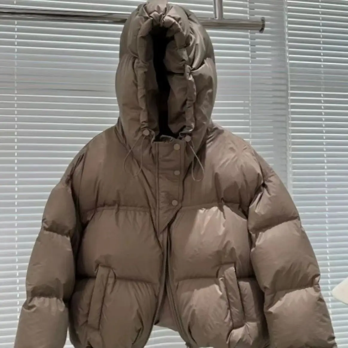 Down jacket 2024 new short winter hooded thickened jacket