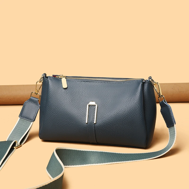 Mode Schoudertas Dames Eenvoudige Zachte Lederen Crossbody Tassen Voor Vrouwen Hoge Kwaliteit Dames Koeienhuid Messenger Zak