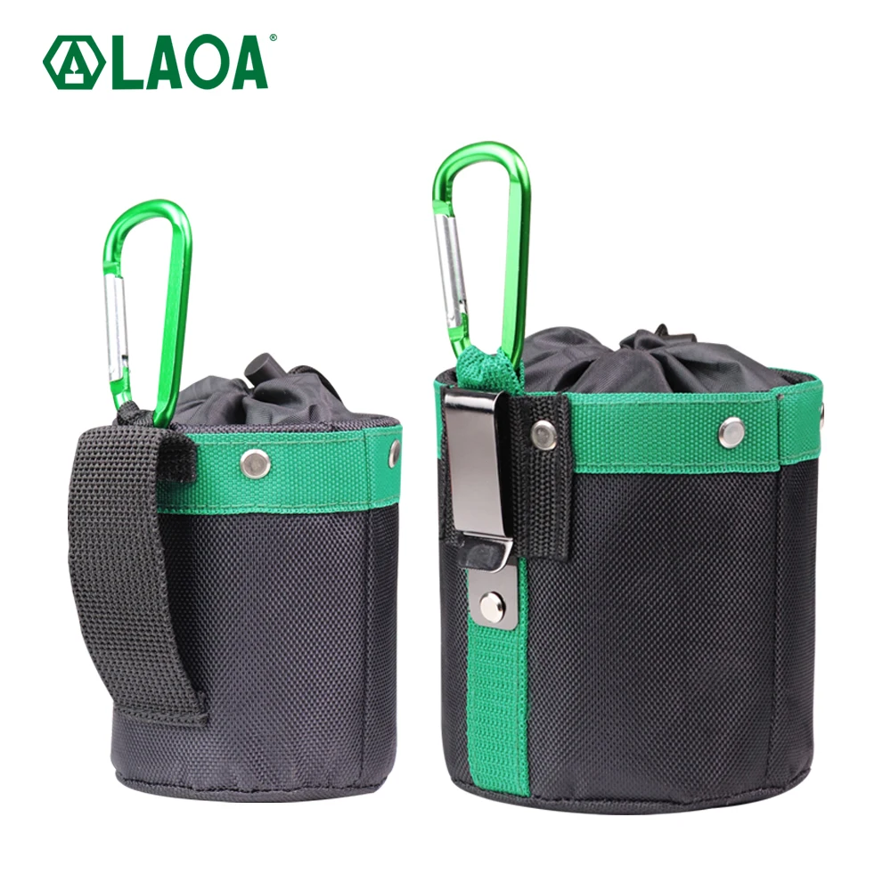 LAOA Stainless Nail Barrel Screw Bag Multi Functional Sare Parts Storage Bag Tool Waist bag Thickened Wear-resistant Repair Bag