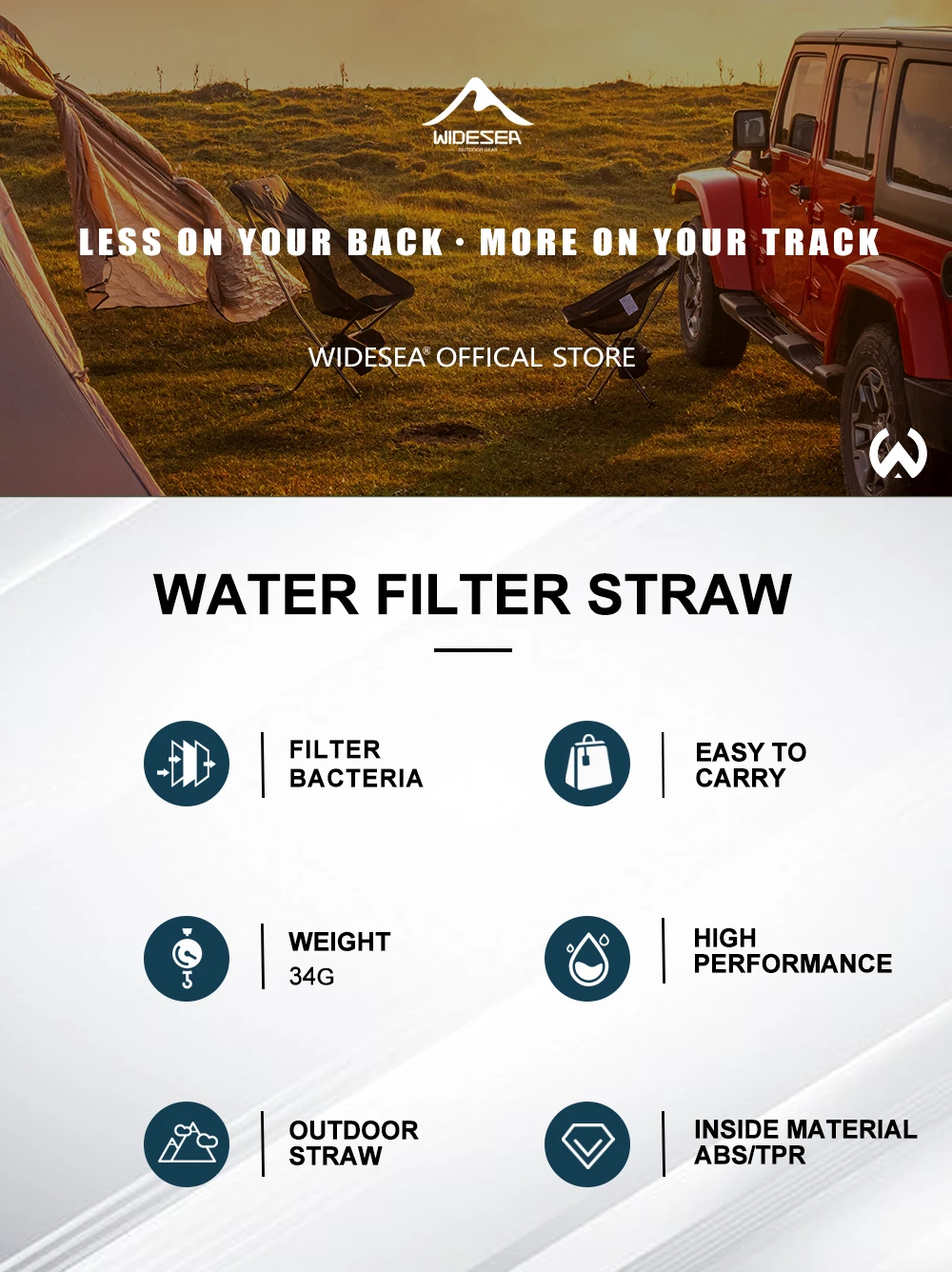 Camping Outdoor Wasserfilter 0,01 Mikron Filtration Tragbarer Wiederverwendbarer Strohhalm Typ mit Hochwertiger Medizinischer Hohlfaser – Detail 1