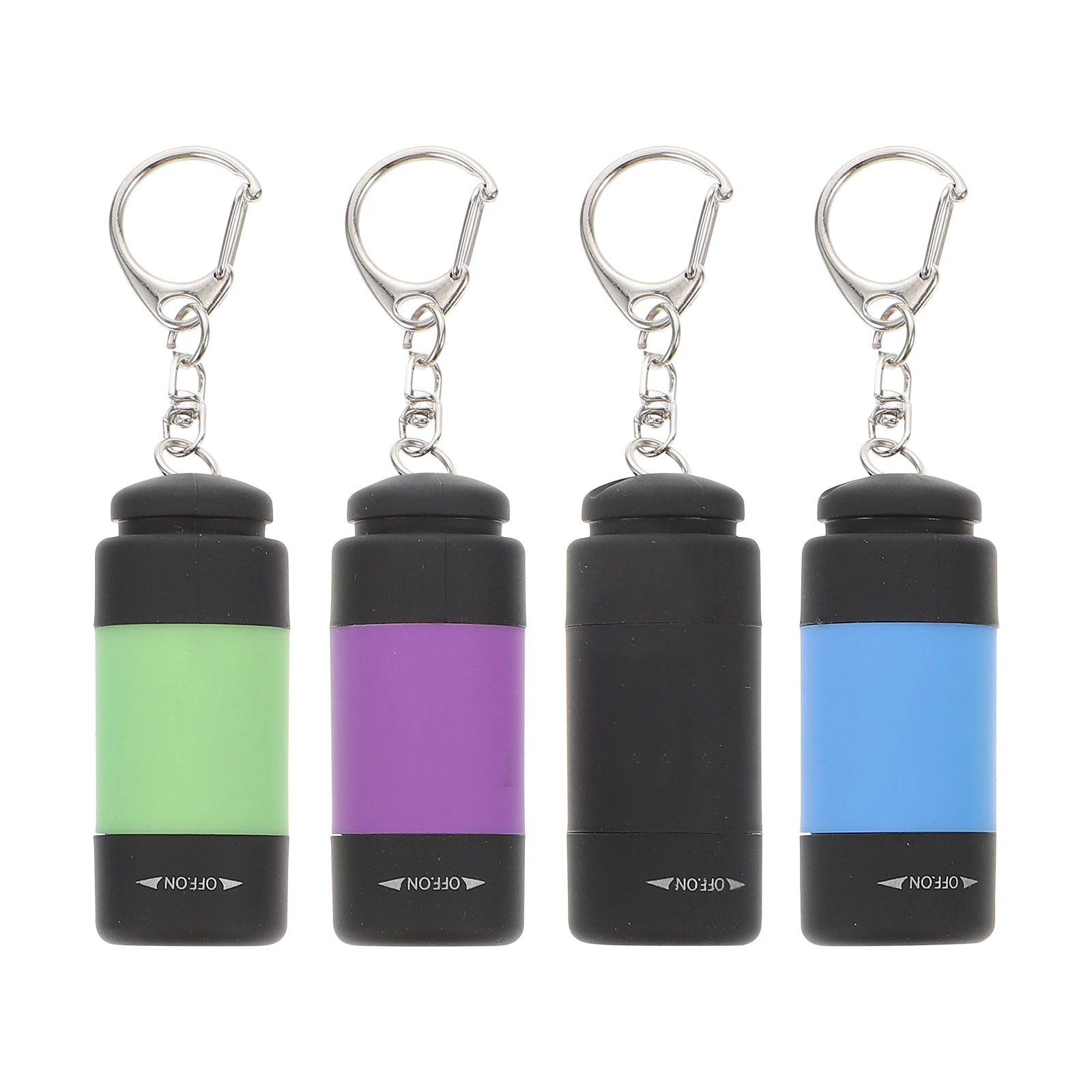 

4 Pcs Mini Flashlight Keychain Rechargeable LED Abs Torch Keychains Child Flashlights