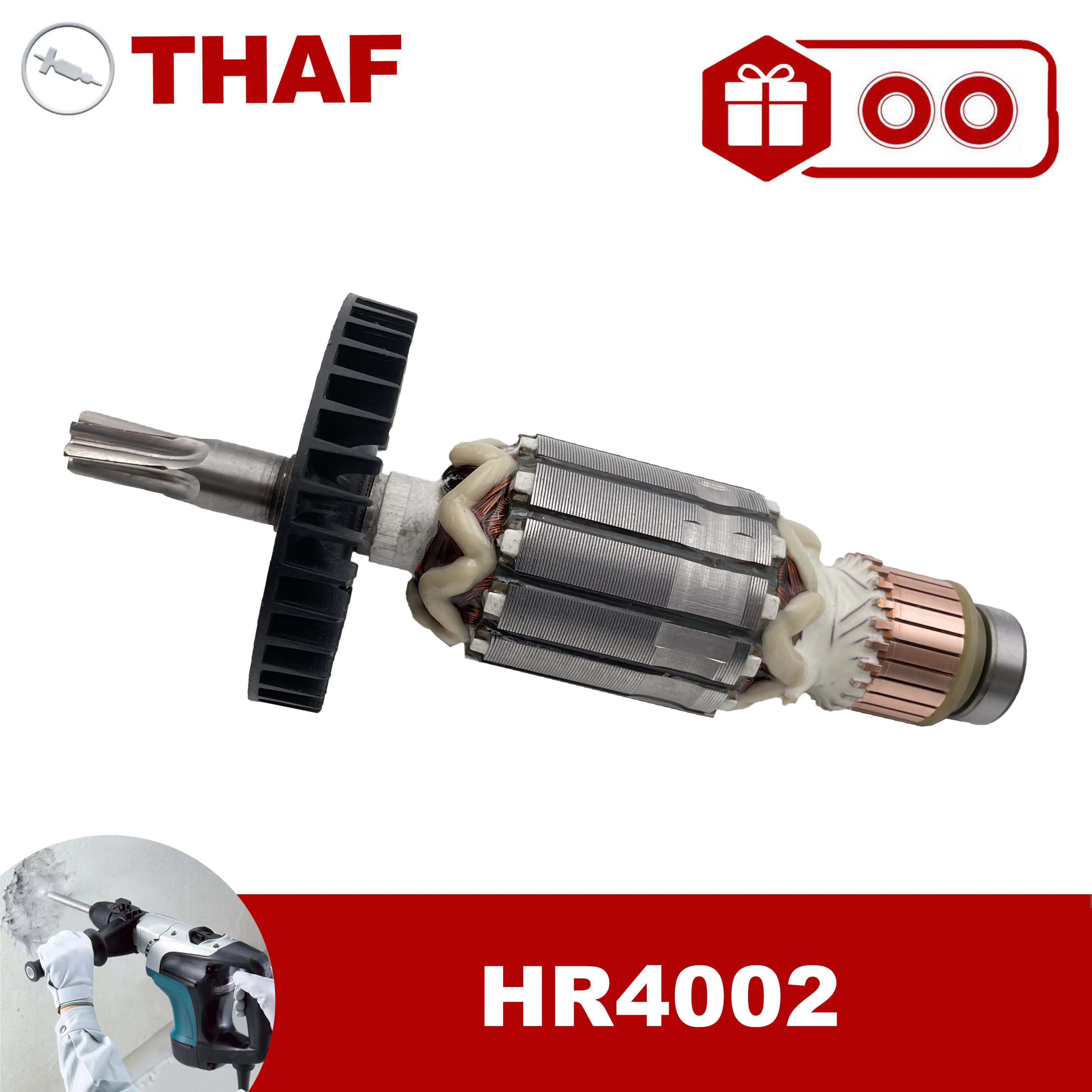

AC 220V 240V HR4002 Якорь Ротор For MAKITA Перфоратор Запчасти Ударная дрель 518669-1