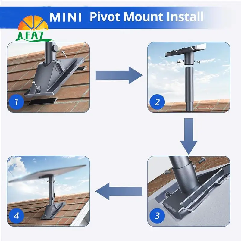 

AEA7-For Starlink Mini Mount, For Starlink Pivot Mount With Pipe Adapter And Mast, Roof Top Exterior Wall Mount