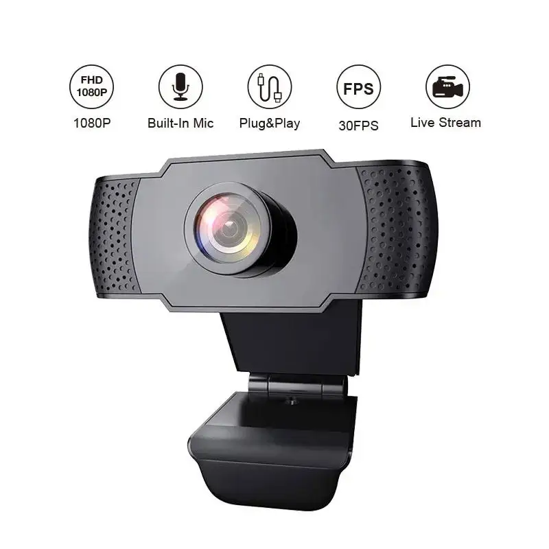 Nowa 1080P kamera internetowa pełna era kamera internetowa HD z ledowe światło wypełniające mikrofon USB kamera internetowa wtyczki do komputer stancjonarny kamera biurkowa laptopa Mac