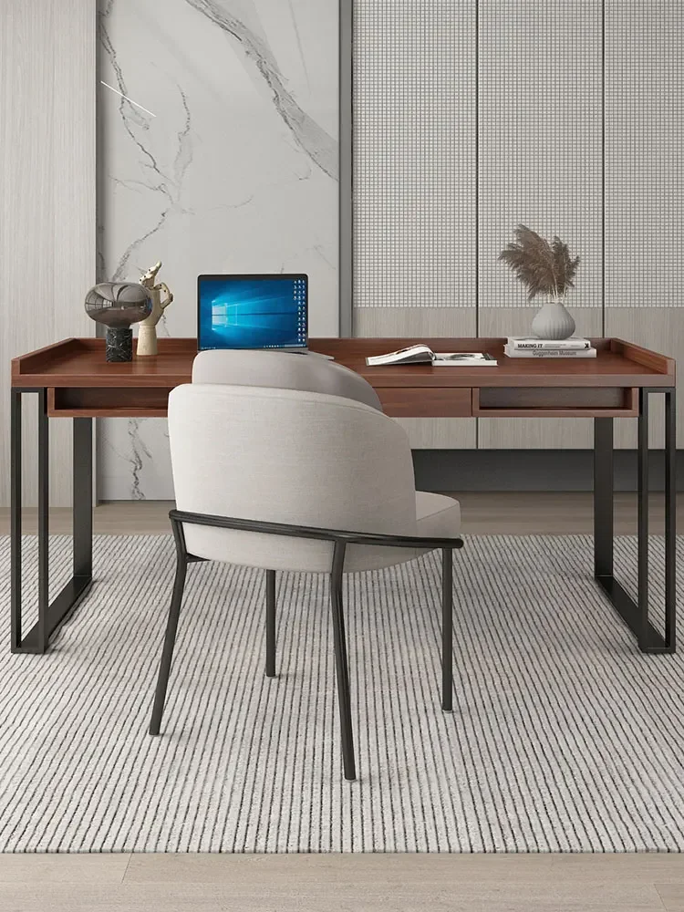 Minimalist Modern light luxury home desktop computer desk Solid wood writing Study desk Small apartment