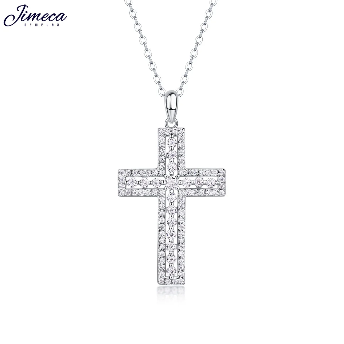 

Moissanite women's luxury necklaces cross sparkle charms and silver chain necklace jewelry set white gold plated hign quality