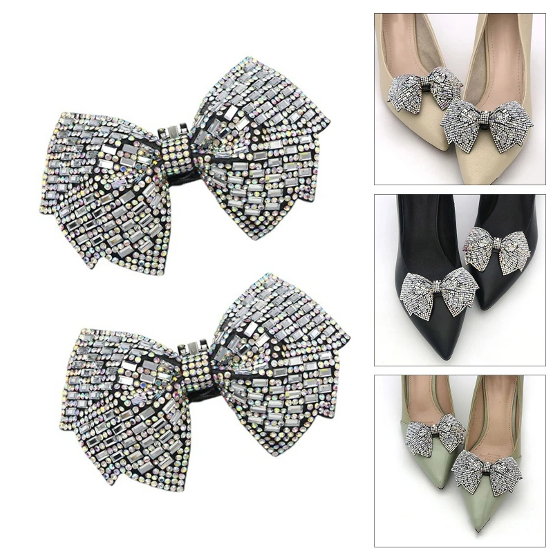 Bow-Knot Bridal Wedding Party Shoes Flower for High Heels Sandals Boots DIY Manual Bead Shoes Decorations Accessories