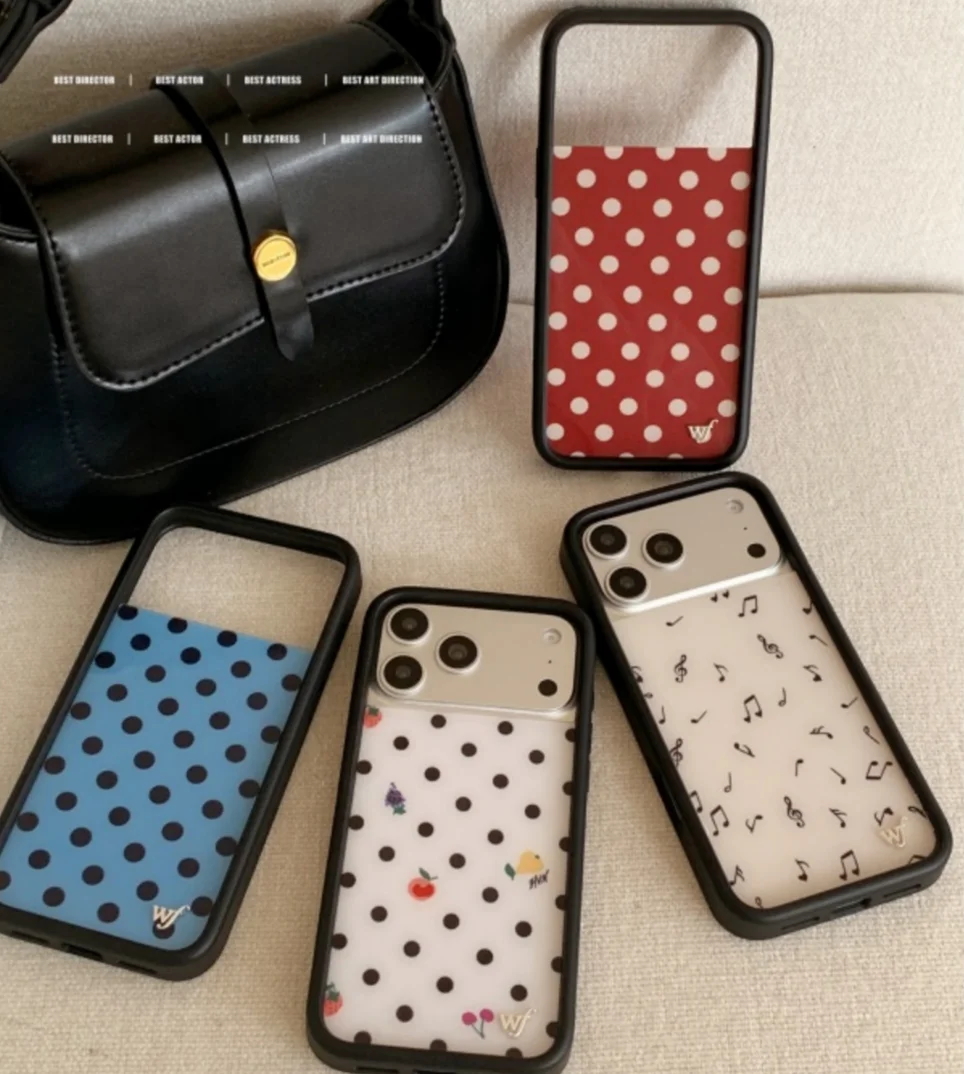 Wildflower ثلاثية الأبعاد أزرق أحمر أبيض منقطة جراب هاتف آيفون 13 12 14 15 16 17 برو ماكس زائد الموسيقية ملاحظة موجة نقطة غطاء #1