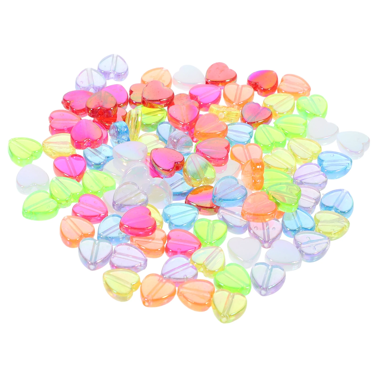 

400pcs Heart Shaped Acrylic Beads Clear Colored Kit for DIY Jewelry Making Bracelets Earrings Anklets Clothing naments Safe