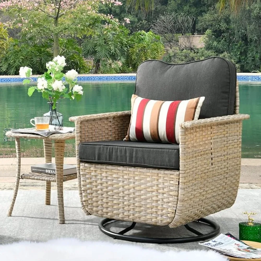 Zestaw krzeseł ogrodowych Zestawy mebli ogrodowych z domkiem dla zwierząt Wiklina rattanowa sofa Patio Bistro Zestaw krzeseł z wysokim oparciem na werandę