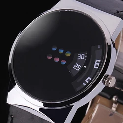 Reloj Mujer Fashion Ceative Dial Moveable Digital Watch Unisex Women Men Sport Watches Leather Band Quartz Wristwatches Ladies